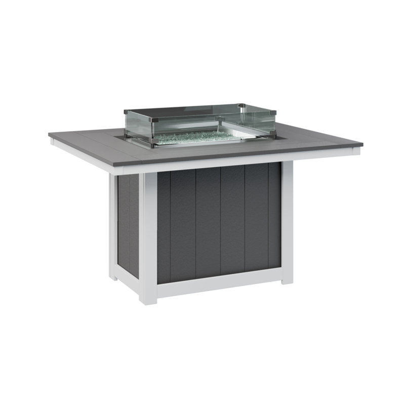 Foyer de table rectangulaire 54 po Berlin Gardens Donoma, H 30,37 po x l 53,87 po x P 41,37 po, Gris fumée