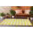 2' X 8' Yellow and White Striped Washable Indoor Outdoor Runner Rug