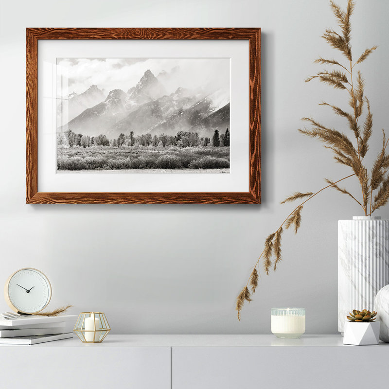 Teton Range, reproduction d'art encadrée, Érable, H 28 po x l 42 po x P 1,5 po