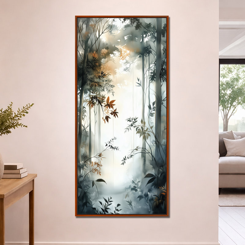 Gris gris Tripp II - Moody, impressions encadrées, décoration murale chaleureuse, H 60 po x l 28 po, Cadre flottant brun