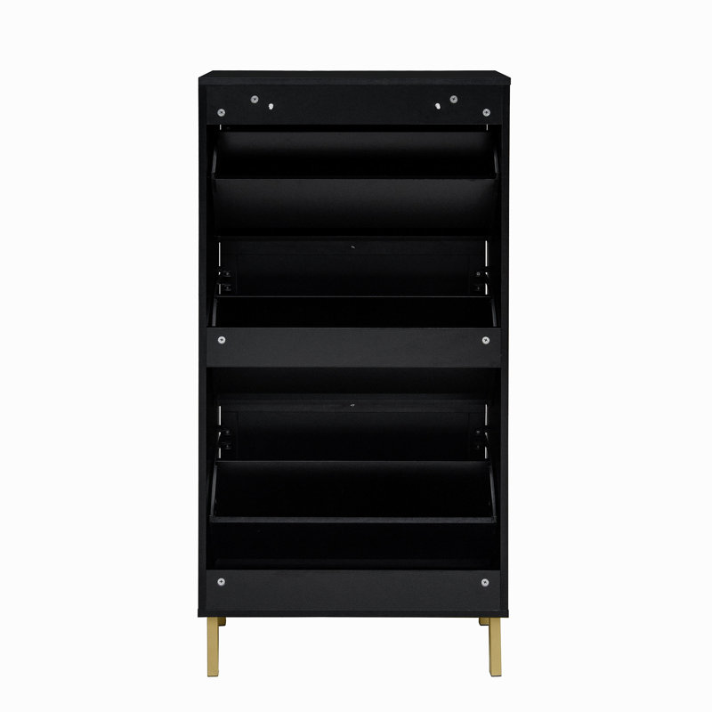 Étagère à chaussures en rotin 3 portes, armoire de rangement pour chaussures moderne autoportante, pour vestibule