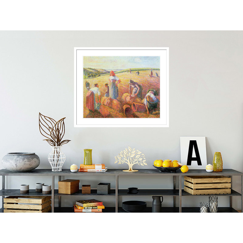«The Gleaners» par Camille Pissarro, impression giclée sur cadre, H 17,75 po x l 20,67 po