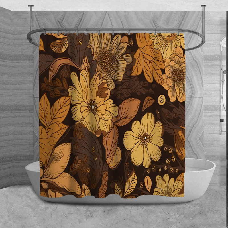 Moena Floral Shower Curtain, 73" H x 70" W