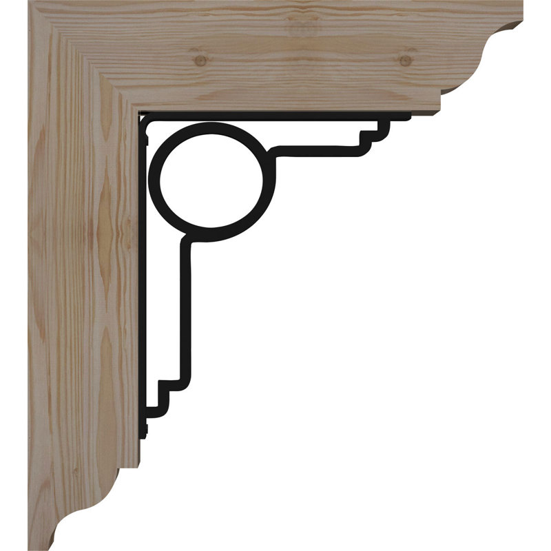 Triple support de fer traditionnel 4 "Maria, H 16 po x P 13 1/2 po, Sapin Douglas (l 4 po x P 4 po)