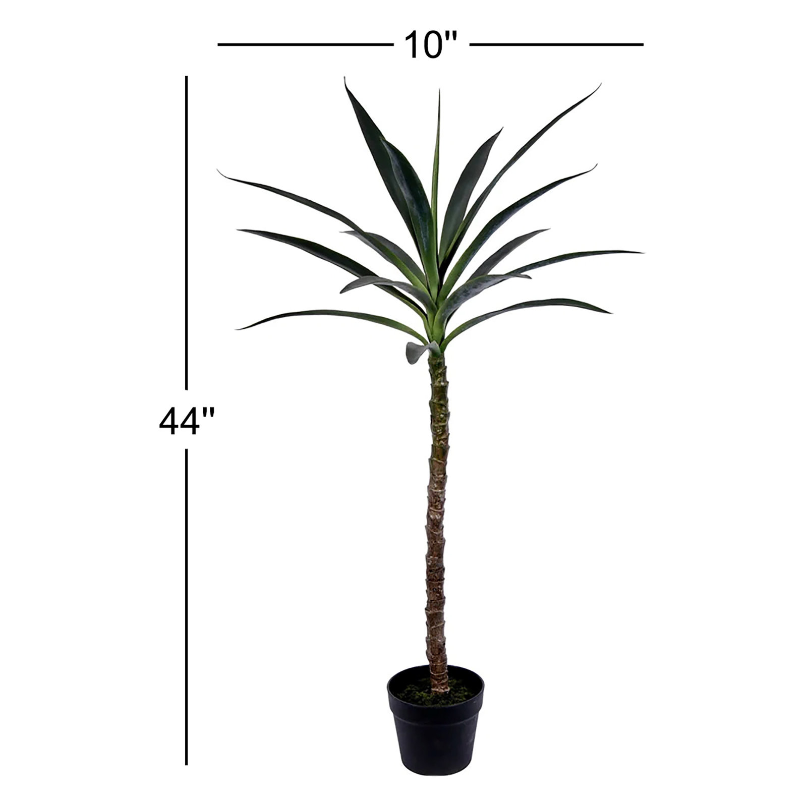 Faux Yucca Tree in Pot, 44" H x 10" W x 10" D