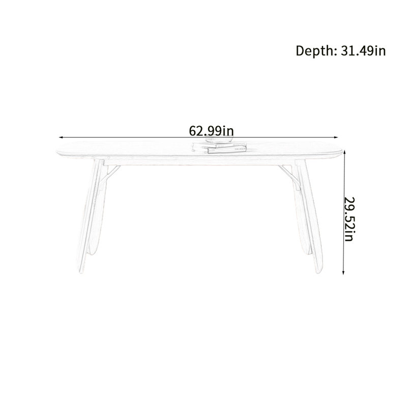 Modern simple rock plate dining table, 29.52"H x 62.99"L x 31.49"W
