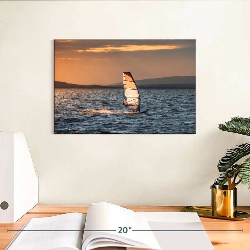 Sunset Windsurfing, 8" H x 12" W