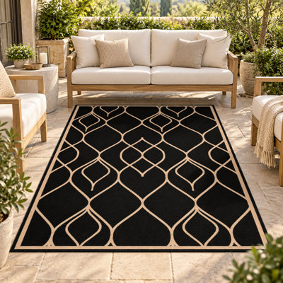 Tapis d'extérieur imperméable et réversible, lavable, en polypropylène tissé, idéal pour VR, camping, terrasse, jardin et plage.