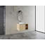 Meuble-lavabo mural 36 po avec lavabo d'art en céramique et tablettes de rangement, porte à fermeture en douceur, contreplaqué
