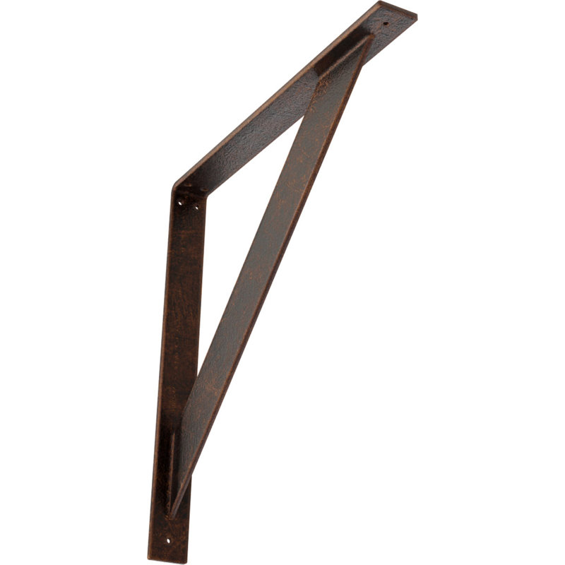 Support traditionnel en acier, Cuivre antique, H 20 po x l 2 po x P 20 po