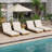 Lounge Chaise Set With Acacia Wood And Cream Cushion, Triple Folds For Ultimate Comfort And Style-720253166-720253155