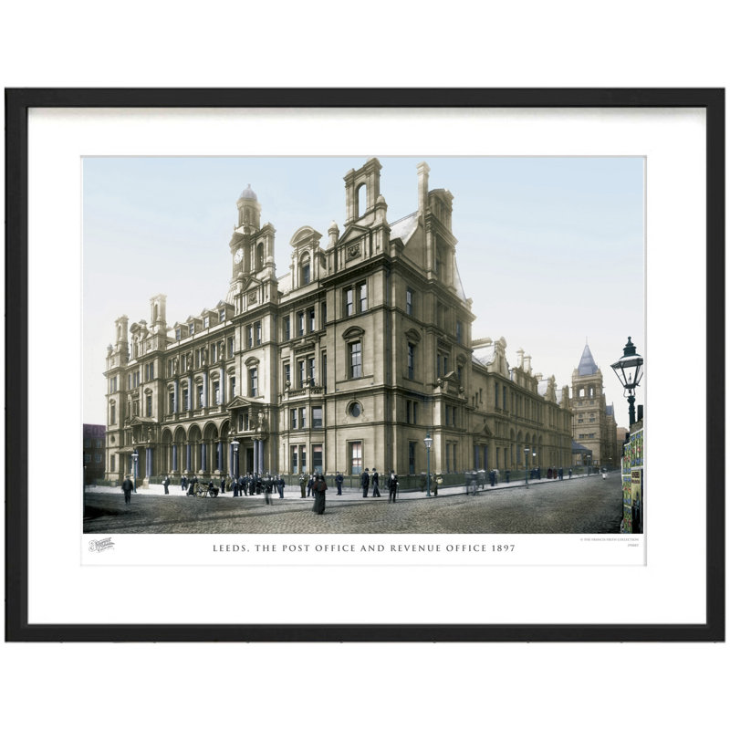 Leeds, The Post Office And Revenue Office 1897 - Single Picture Frame Print, 45cm H x 60cm W x 2.3cm D, Brown/Beige/Grey