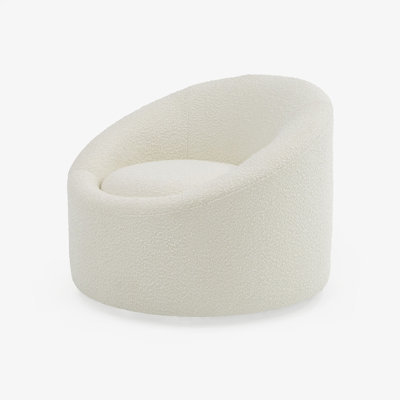 Fauteuil demi-tonneau pivotant en polyester 33 cm de largeur Hughes