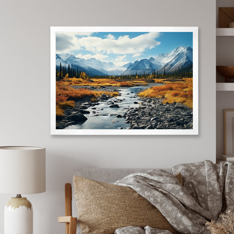 Canada Canada Wilderness III - reproduction sur toile, Cadre simple blanc, H 34 po x l 44 po x P 1,5 po