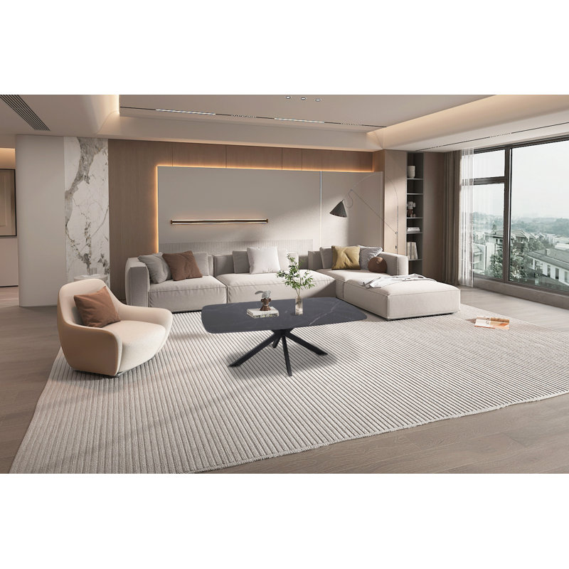 Deava Cross Legs Coffee Table, Black