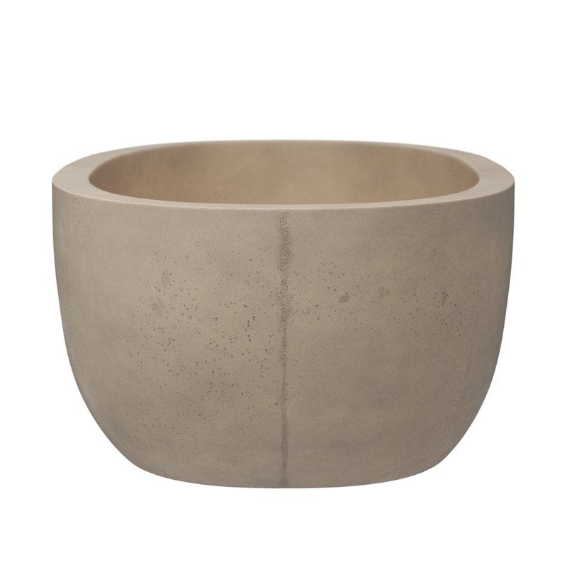 Avalon NativeStone Freestanding Soaking Cement Bathtub, 22" H x 36" W x 66" L, Sand