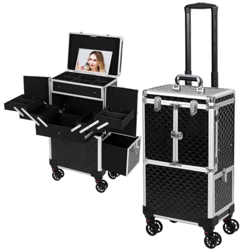 Rolling Makeup Train Case With Wheels