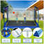 Nouveau trampoline rectangulaire YC 8 pi x 12 pi avec planche de basketball, gonfleur de balles et échelle bleue, conforme aux normes ASTM et certifié par la CPC