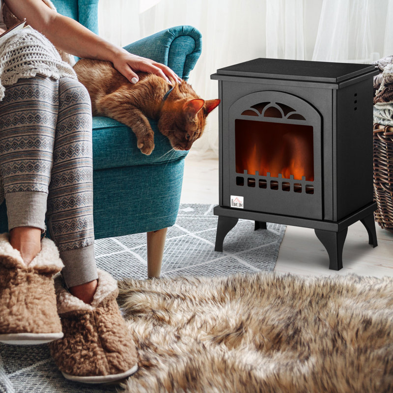 HOMCOM 41cm W Satin Black Ethanol Fire