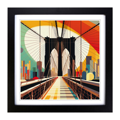 Brooklyn Bridge Bauhaus - Framed Print