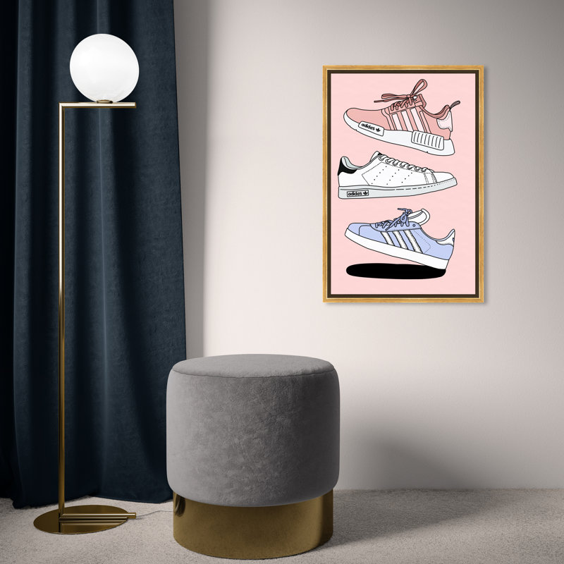 Collection Sneaker - Impression sur toile, Toile encadrée d'or, H 24 po x l 16 po x P 1,5 po