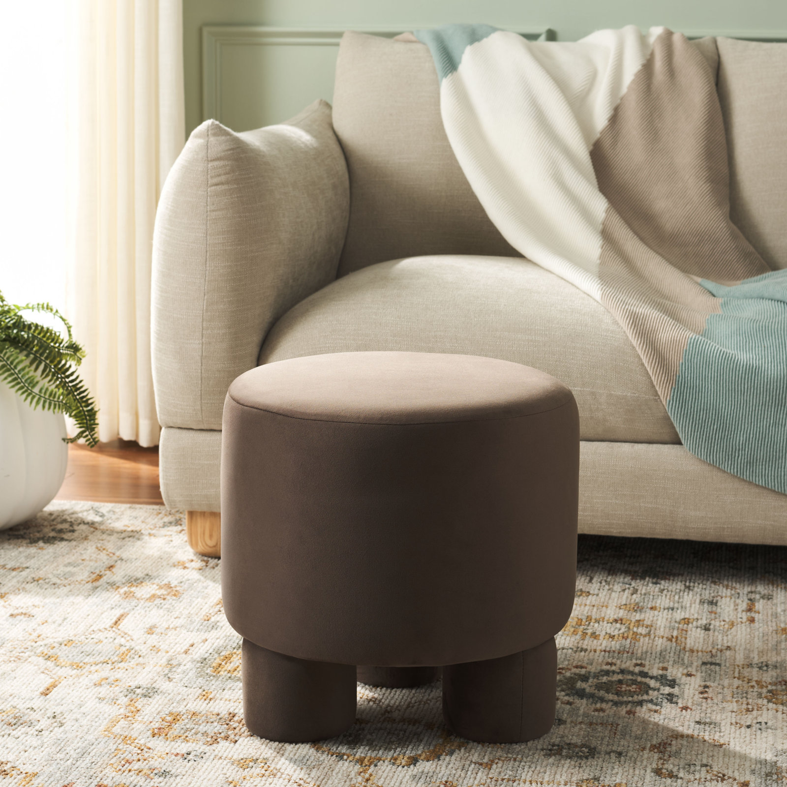 Josie 17" Ottoman, Chocolate