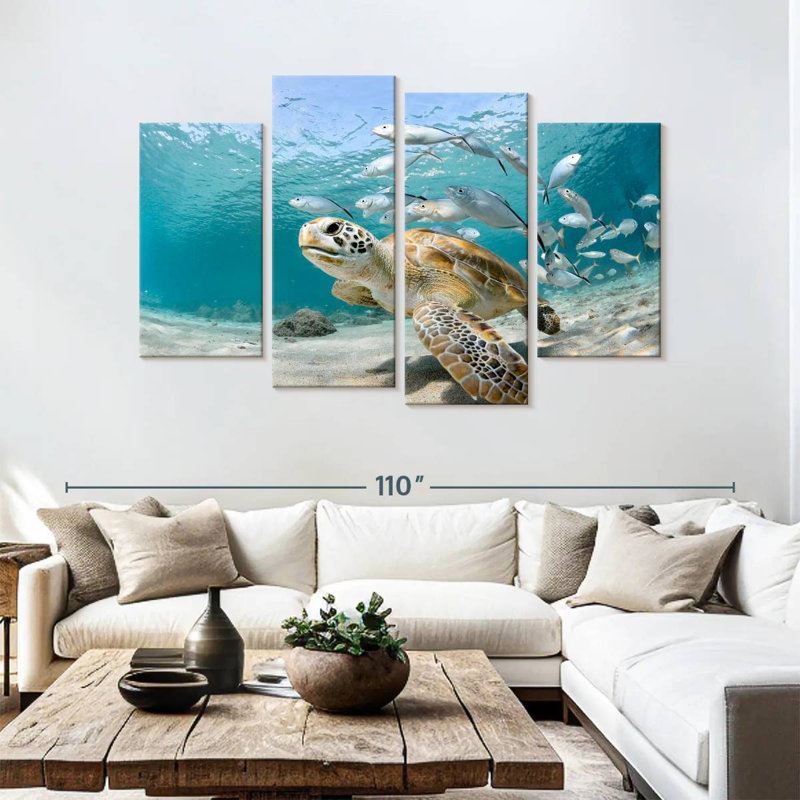 Brampt Fish School And Turtle, 54" H x 84" W
