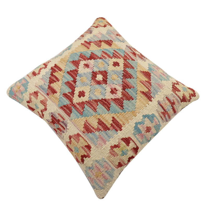 Oreiller rustique en kilim tissé à la main Caballer - 17 po x 18 po Rustic, H 17 po x l 18 po
