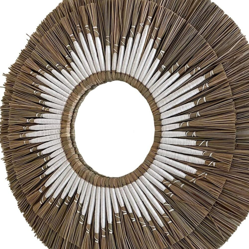 Miroir mural rond en rotin 25 po AZURE
