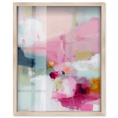 Spring Thaw II Shadowbox Print Colorful Wall Decor by Art Remedy, Blonde Frame, 36 x 45