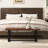 Solid Wood Bench With Metal Legs-853125509