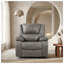 Fauteuil inclinable gris oscillant en cuir gris avec cadre en bois massif et siège à ressorts ensachés