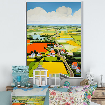 Paysage de ferme sur toile, "De Stijl"