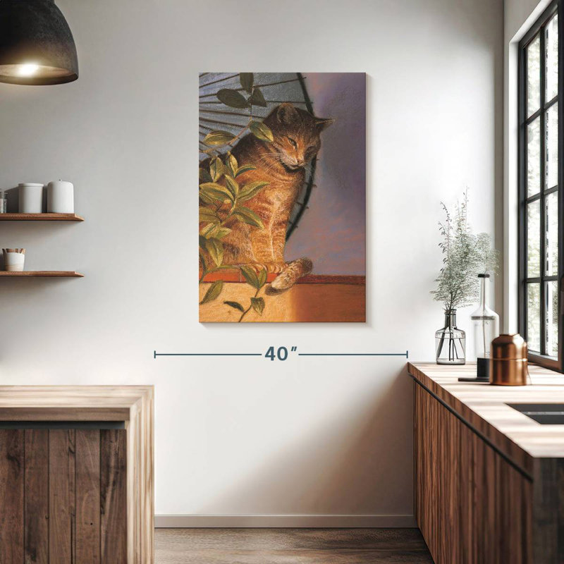 Brampt Cat Contemplation, 39" H x 26" W