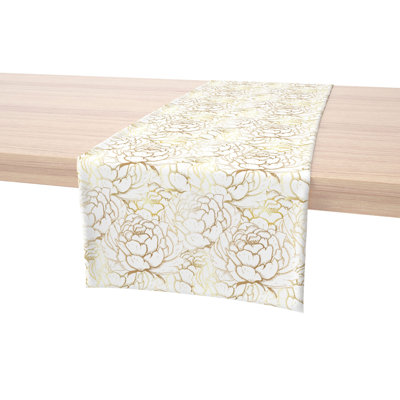 Rectangular Floral Cotton Twill Table Runner