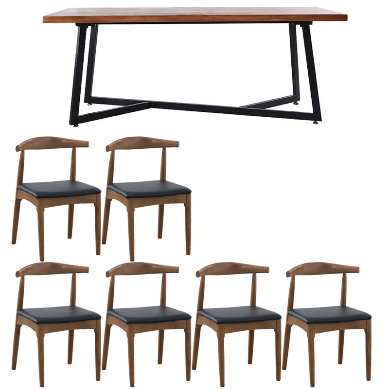 Ensemble de table de salle à manger en bois massif de style américain, H 29,5 po x L 70,8 po x l 31,4 po
