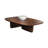  Table basse ovale en bois massif brun noisette-107929425