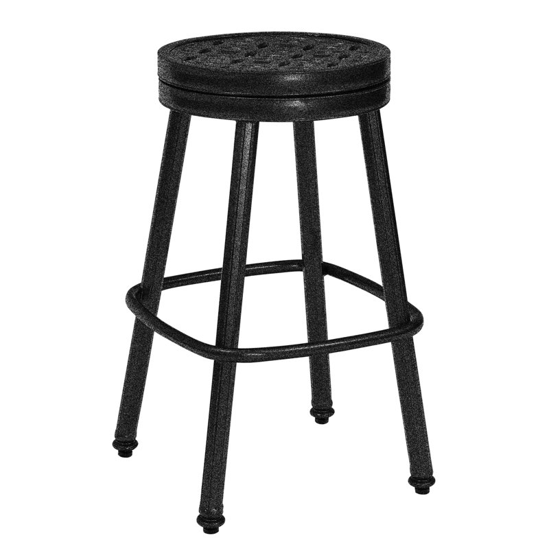 Casa Outdoor Bar Stool, Textured Black, 28.5"