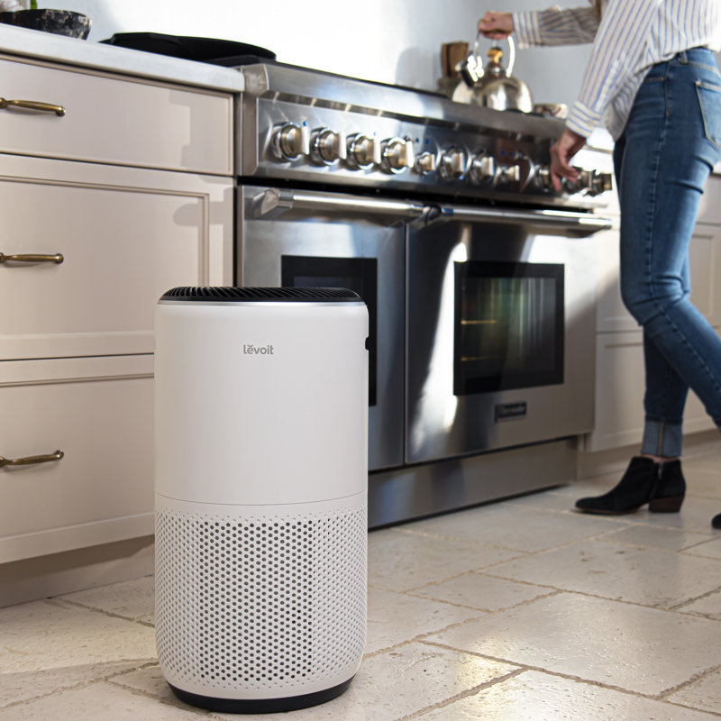 White Smart Floor-Standing Air Purifier with HEPA Filter