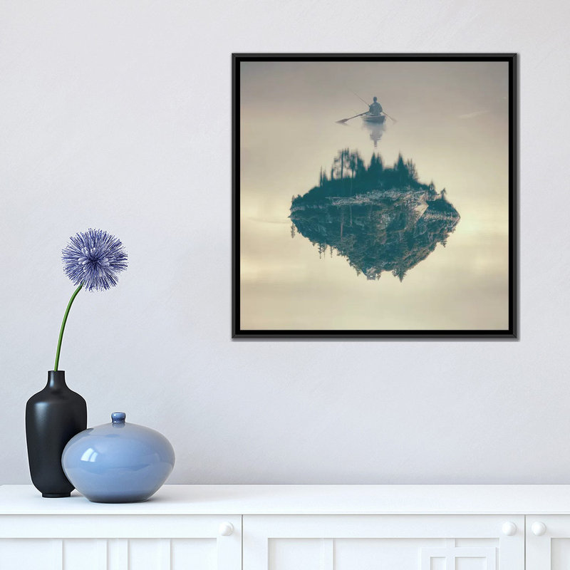 " Afterburn " by Evgenij Soloviev, 18" H x 18" W x 1.5" D, Black Framed Canvas, No Mat
