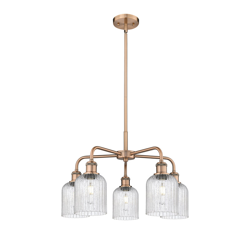 Lustre suspendu à 5 lumières de 23 po Ballston - Trig, Cuivre antique, Grainé