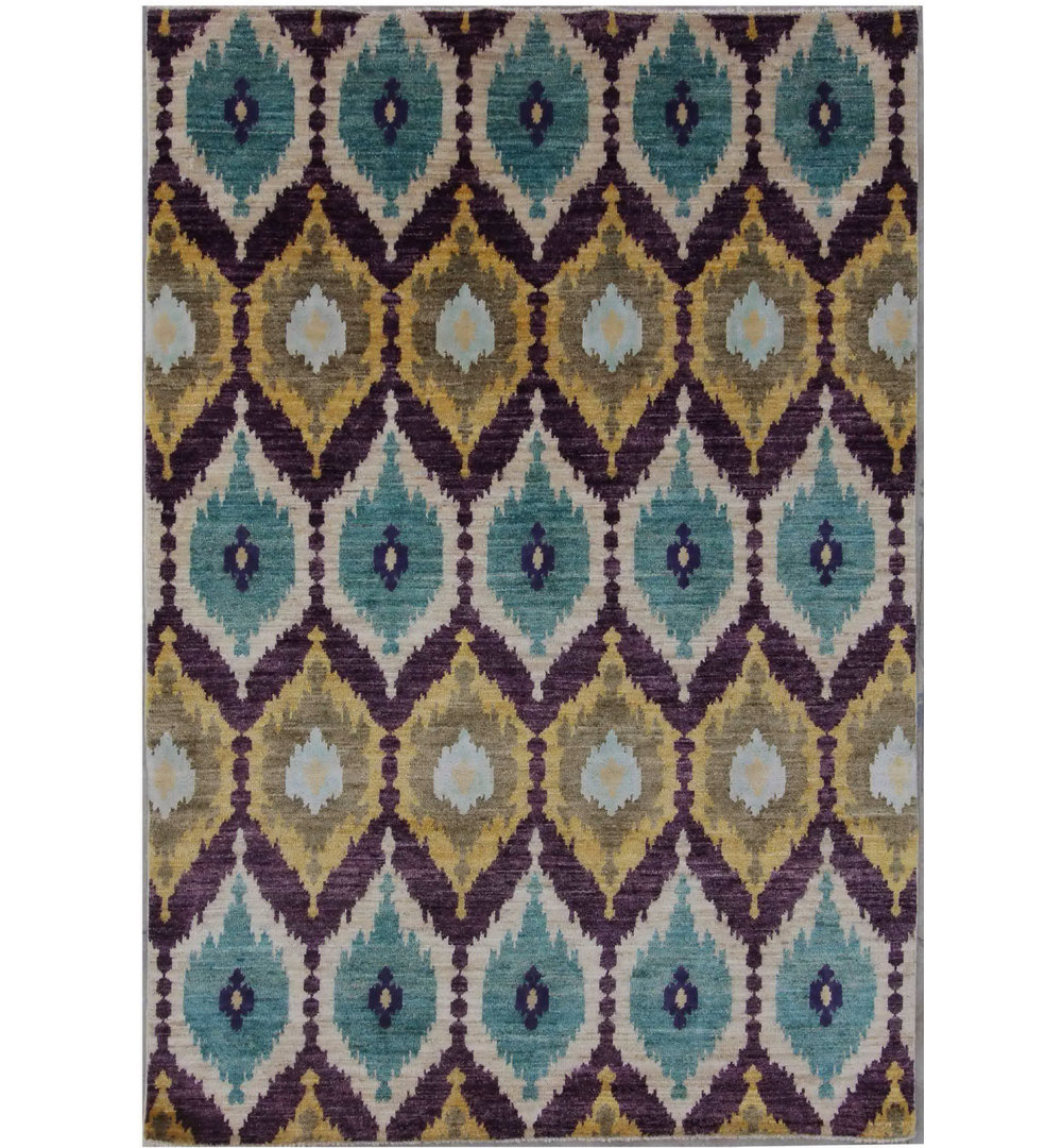 Geometric Hand Knotted Area Rug