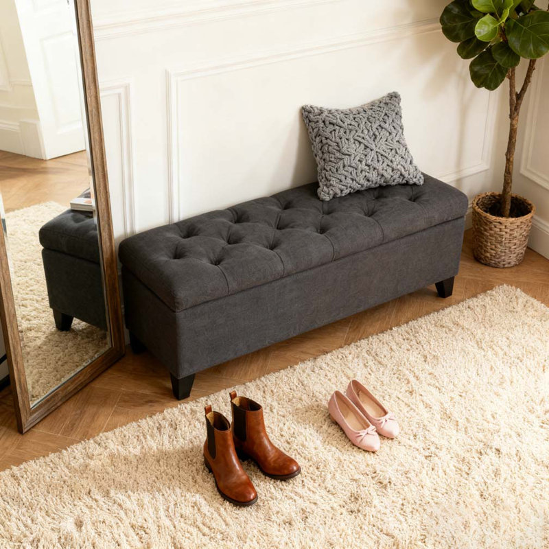 BANC DE RANGEMENT, Gris foncé