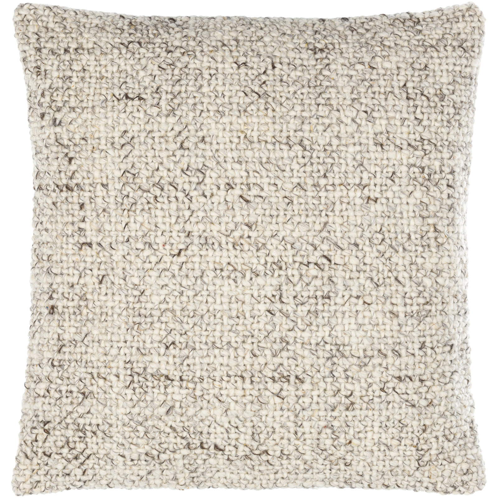 Wool Throw Pillow, 20"H x 20"W, Pillow Cover Only - No Insert, Antique White
