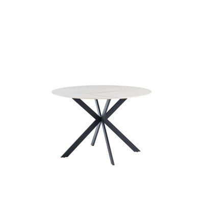 Round Stone Top Metal Base Dining Table