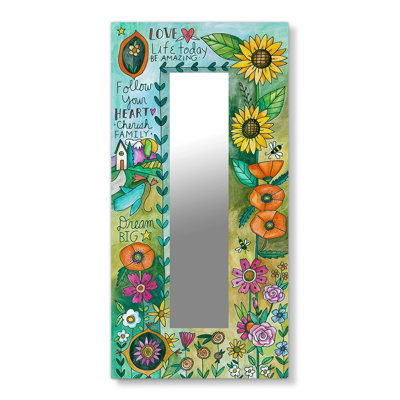 Rectangle Faux Leather Wall Mirror