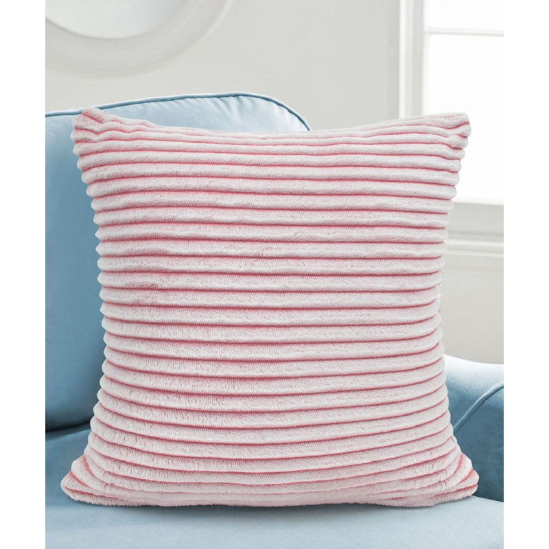 Vanwyk Soft Snug Deluxe Printed Cord Cushion, 43cm x 43cm, Pink