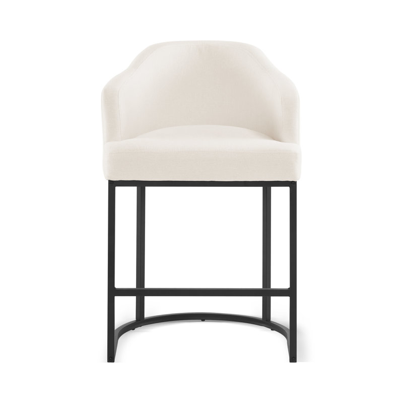 Alyce Solid Wood 27'' Stool, Beige/Linen