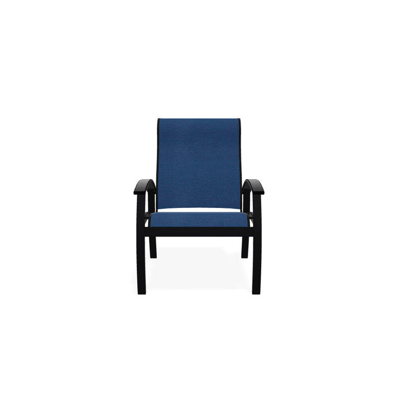 Chaise de patio Askar, Cobalt 35D Sunbrella®, Noir, Noir texturé