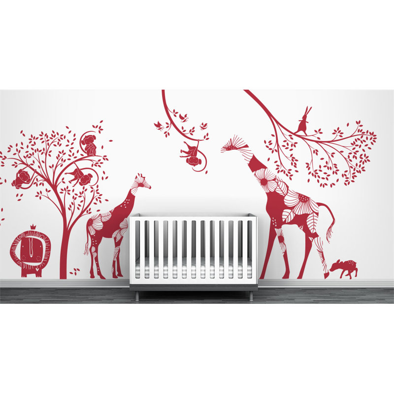 Décalcomanie murale jungle baby, Rouge